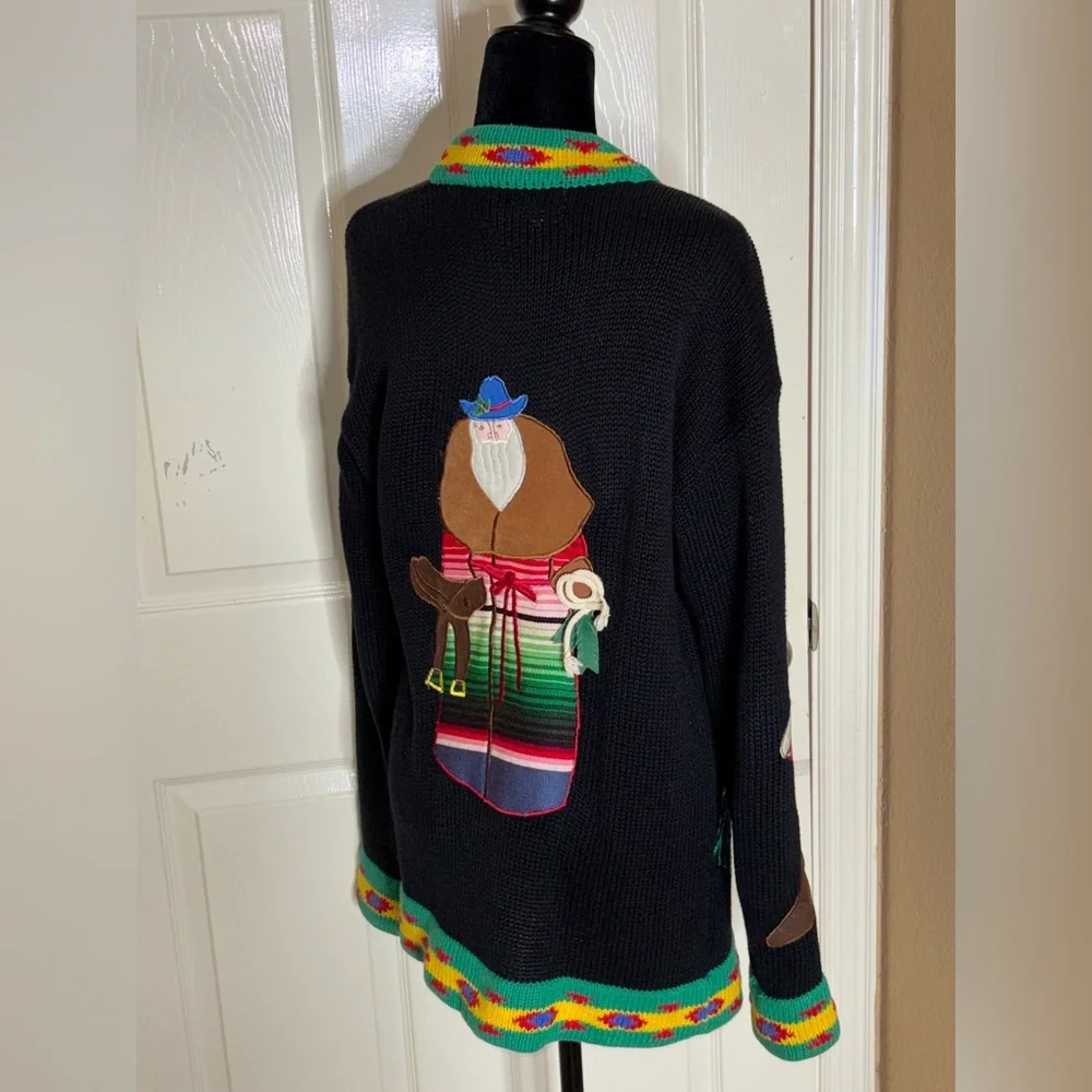 Sharon Young A Yull Yall Vintage holiday/western cardigan Rare find Medium - Picture 4 of 12